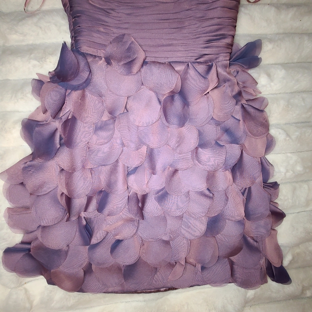 Purple Ruffled Tiered Sweetheart Mini Dress - Picture 11 of 13